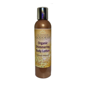 Glimmer Goddess Organic Shimmer Body Lotion - Sparkle For All Skin Types (Color: Bronze, size: 8 oz.)