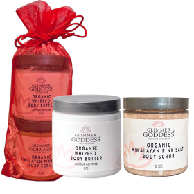 Organic Whipped Body Butter + Pink Salt Body Scrub Gift Set (size: 4 oz. Set)