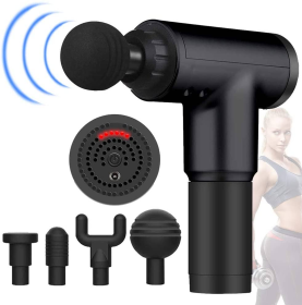 Deep Tissue Massager Gun with Changeable Heads (Color: Black)