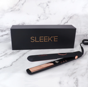 Sleek'e Flat Iron (Color: Black/Rose Gold, size: 1")