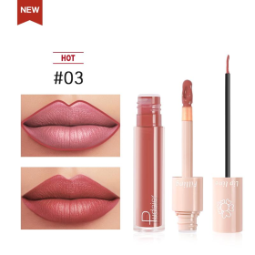 2020 New Pudaier Duo Lip Liner & Matte Liquid Lipstick (Color: #03 Brownish Red)