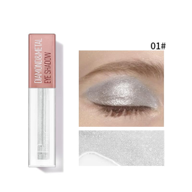 Pudaier Diamond Shimmer & Glow Liquid Eyeshadow | Matte Finished (Color: #01 Silver, size: 1)
